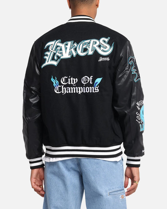 Mitchell & Ness Los Angeles Lakers City Of Champions Varsity Jacket Black — view 2 of 6