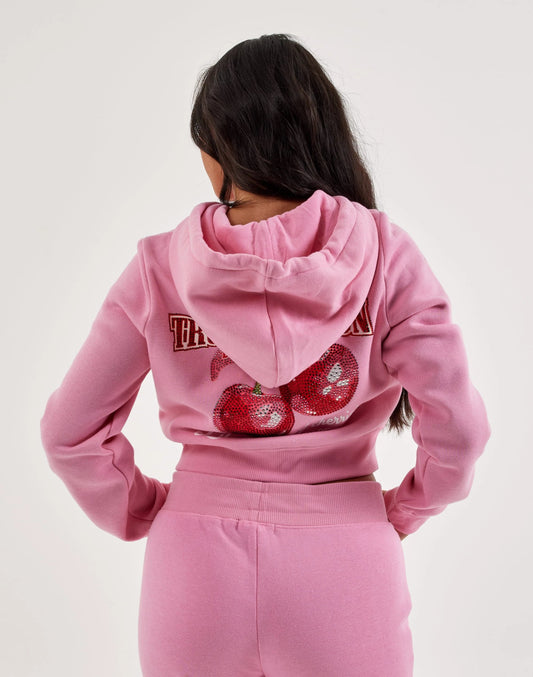 True Religion Cherry Shrunken Full-Zip Fleece Hoodie — view 2 of 4