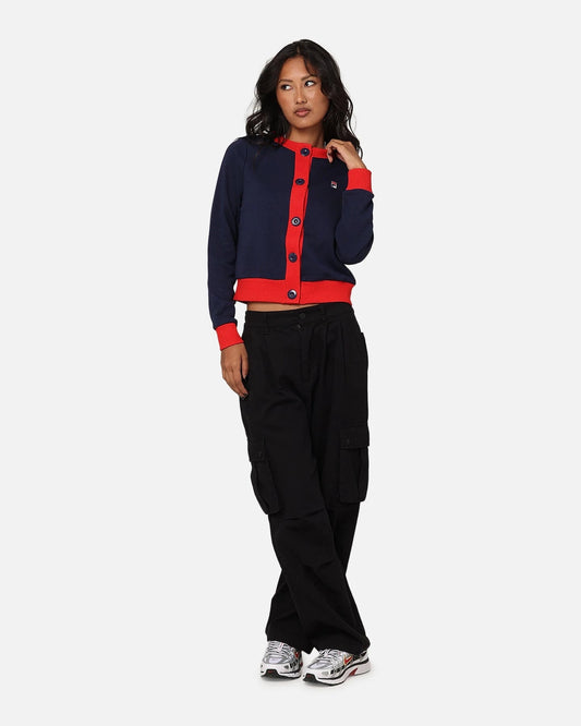 Fila Women's Dellia Cropped Fleece Cardigan Fila Navy/Fila — view 2 of 6