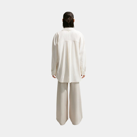 24.7 PerfectStretch Dri Fit High Waisted Loose Wide Leg Womens Pants in Light Orewood Brown / Light Iron Ore — view 2 of 4