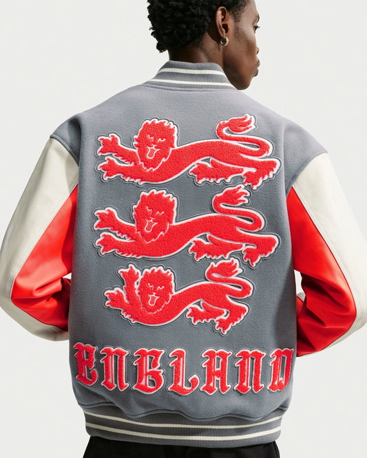 Nike x Palace Eng Varsity Jacket - Pewter Grey — view 2 of 6