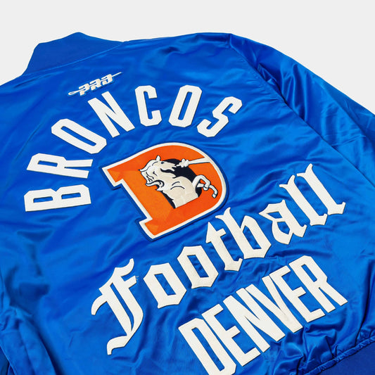 NFL Denver Broncos Original Satin Varsity Mens Jacket (Blue/White) — view 2 of 5