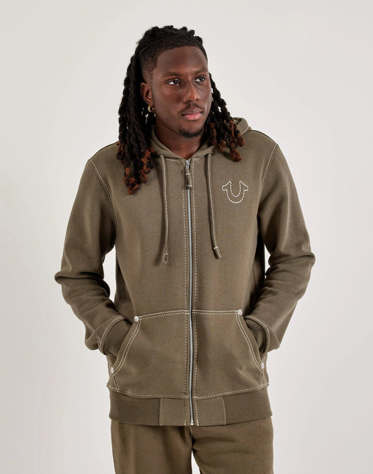 True Religion Big-T Full-Zip Fleece Hoodie — view 1 of 4