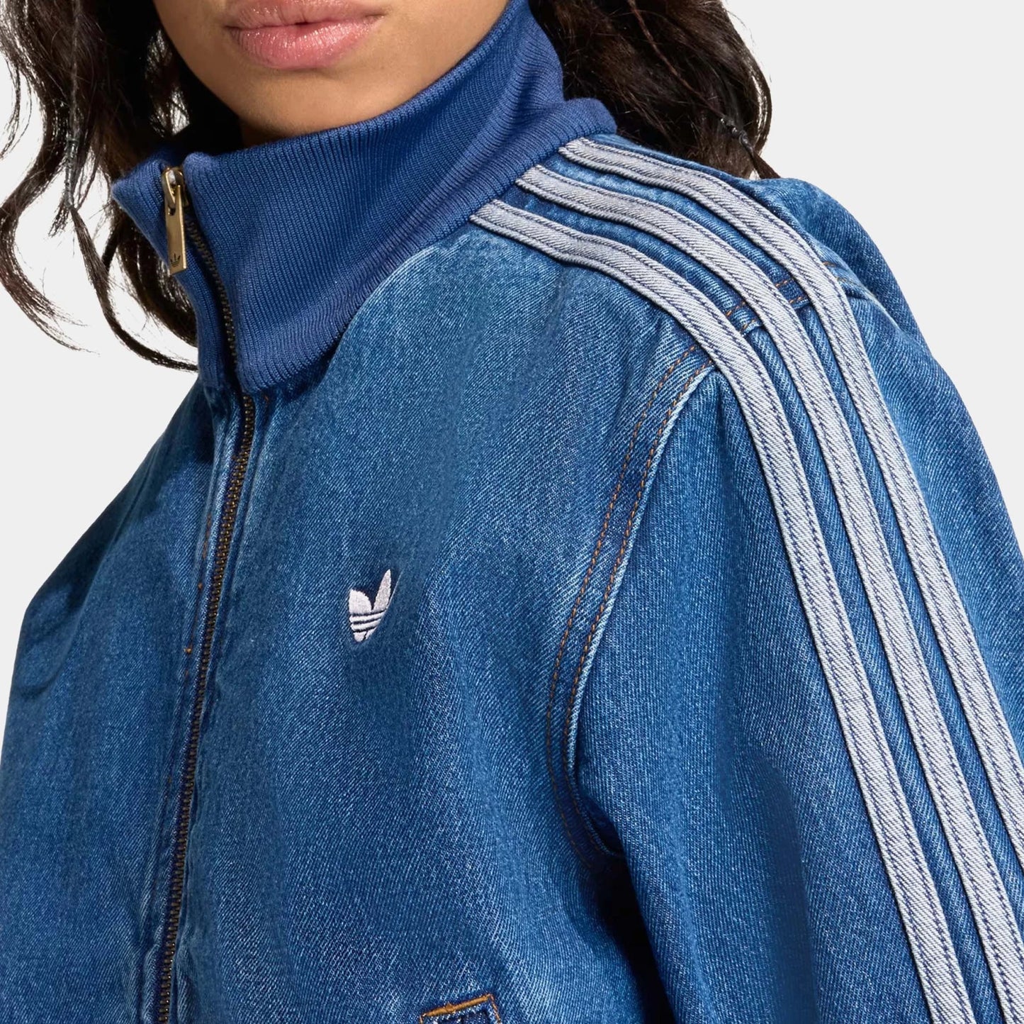Denim Firebird Track Womens Jacket in Medium Vintage Denim — view 2 of 4