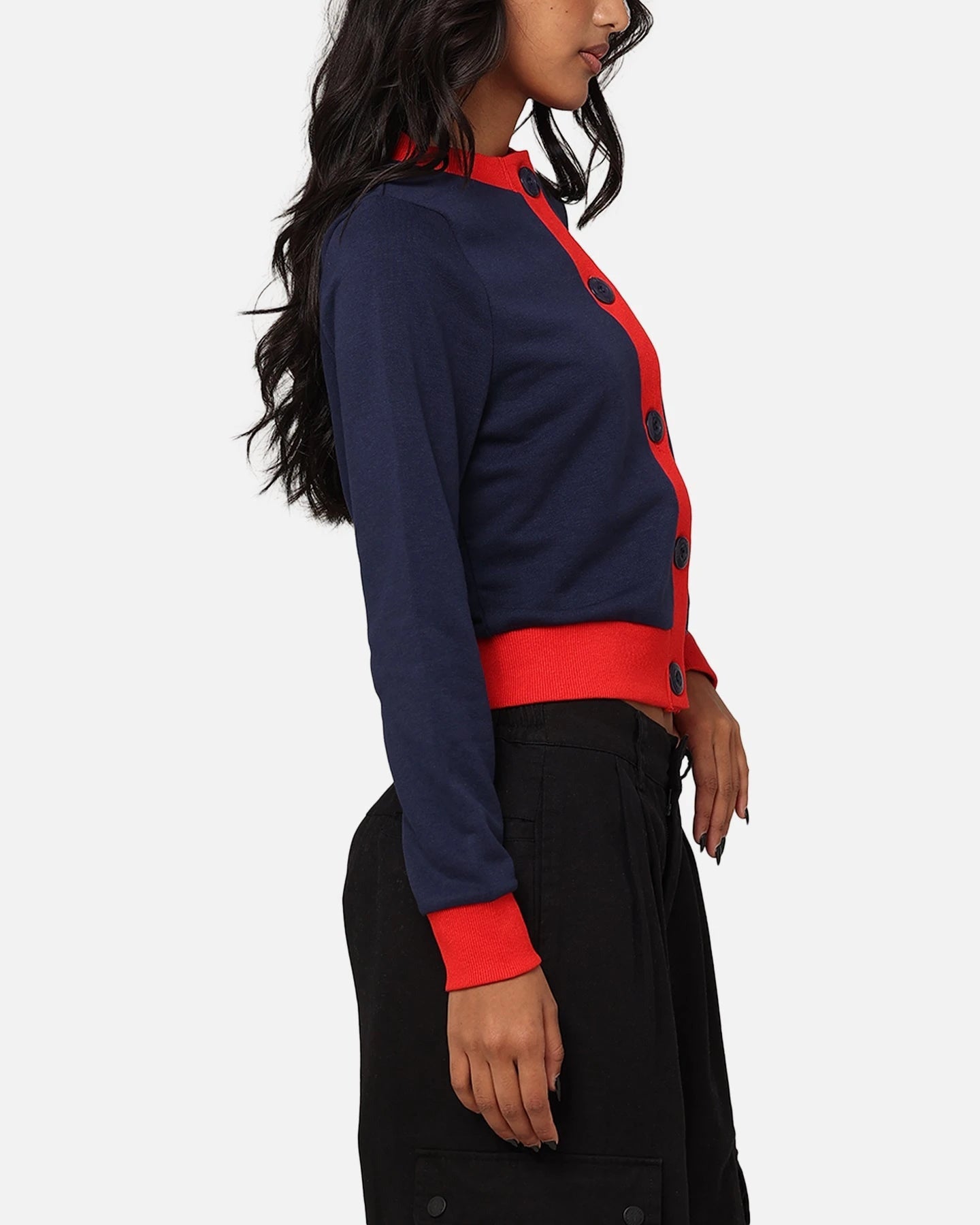 Fila Women's Dellia Cropped Fleece Cardigan Fila Navy/Fila — view 4 of 6