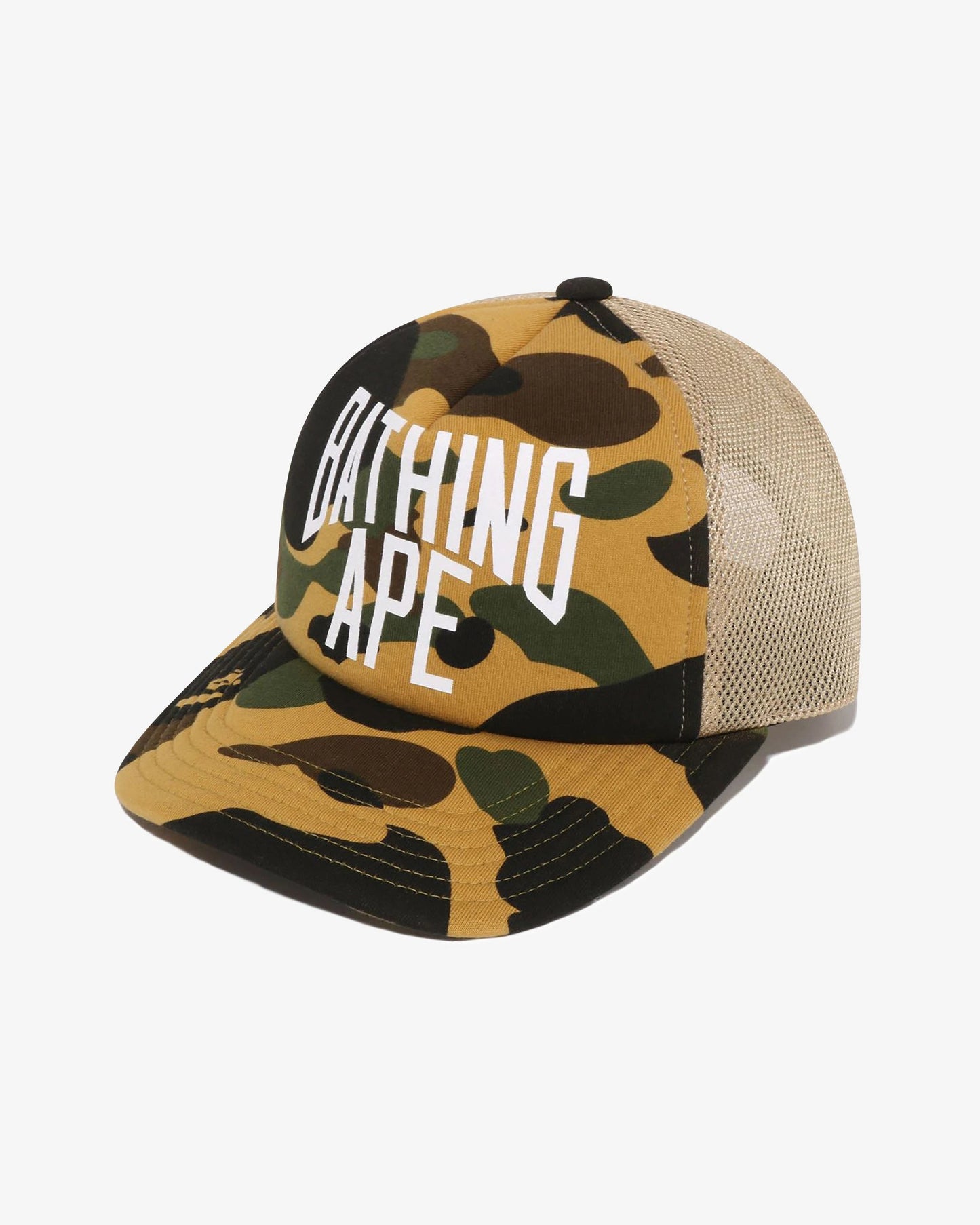 BAPE 1st Camo NYC Logo Mesh Cap - Yellow Camo — view 1 of 3