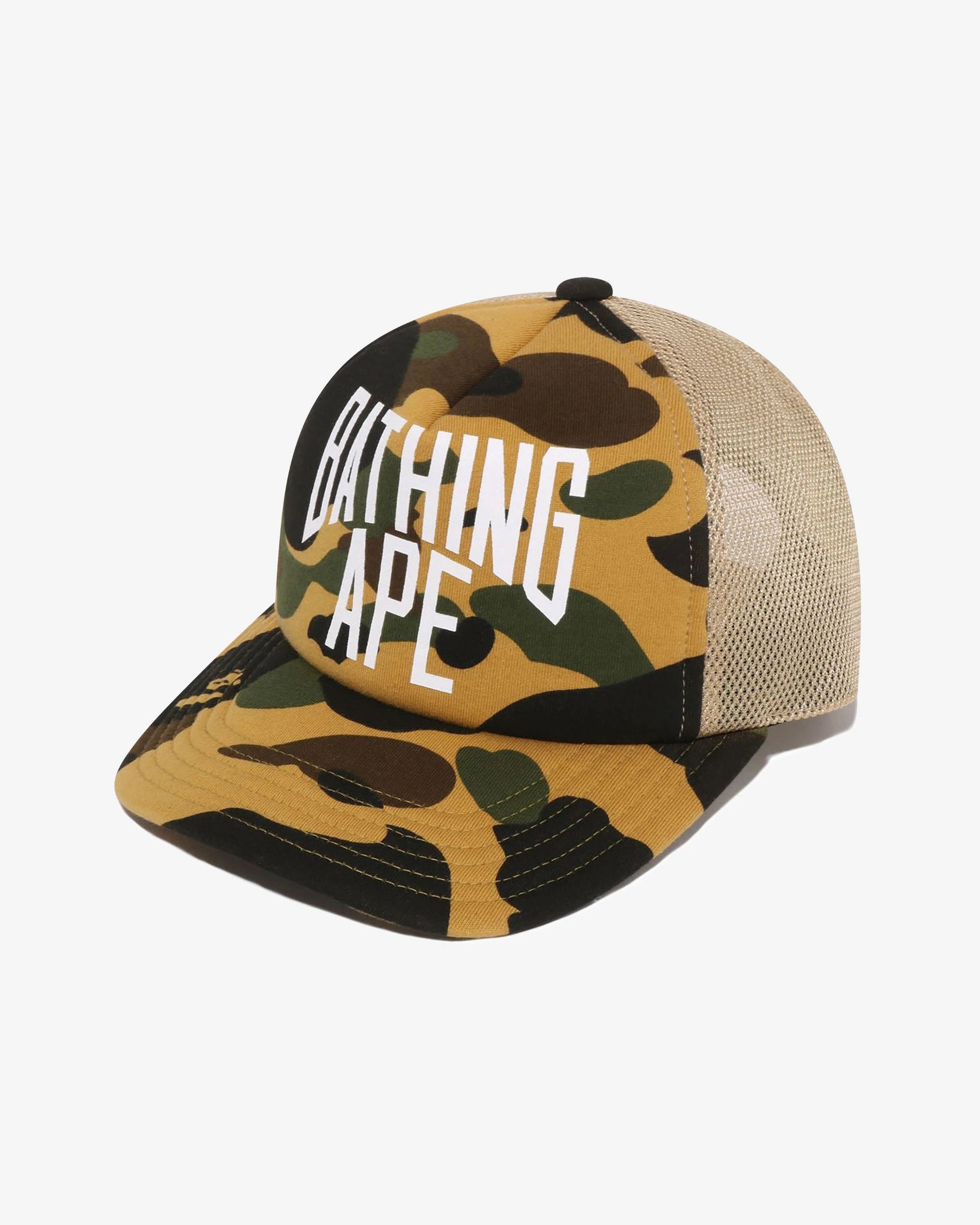 BAPE 1st Camo NYC Logo Mesh Cap - Yellow Camo — view 1 of 3