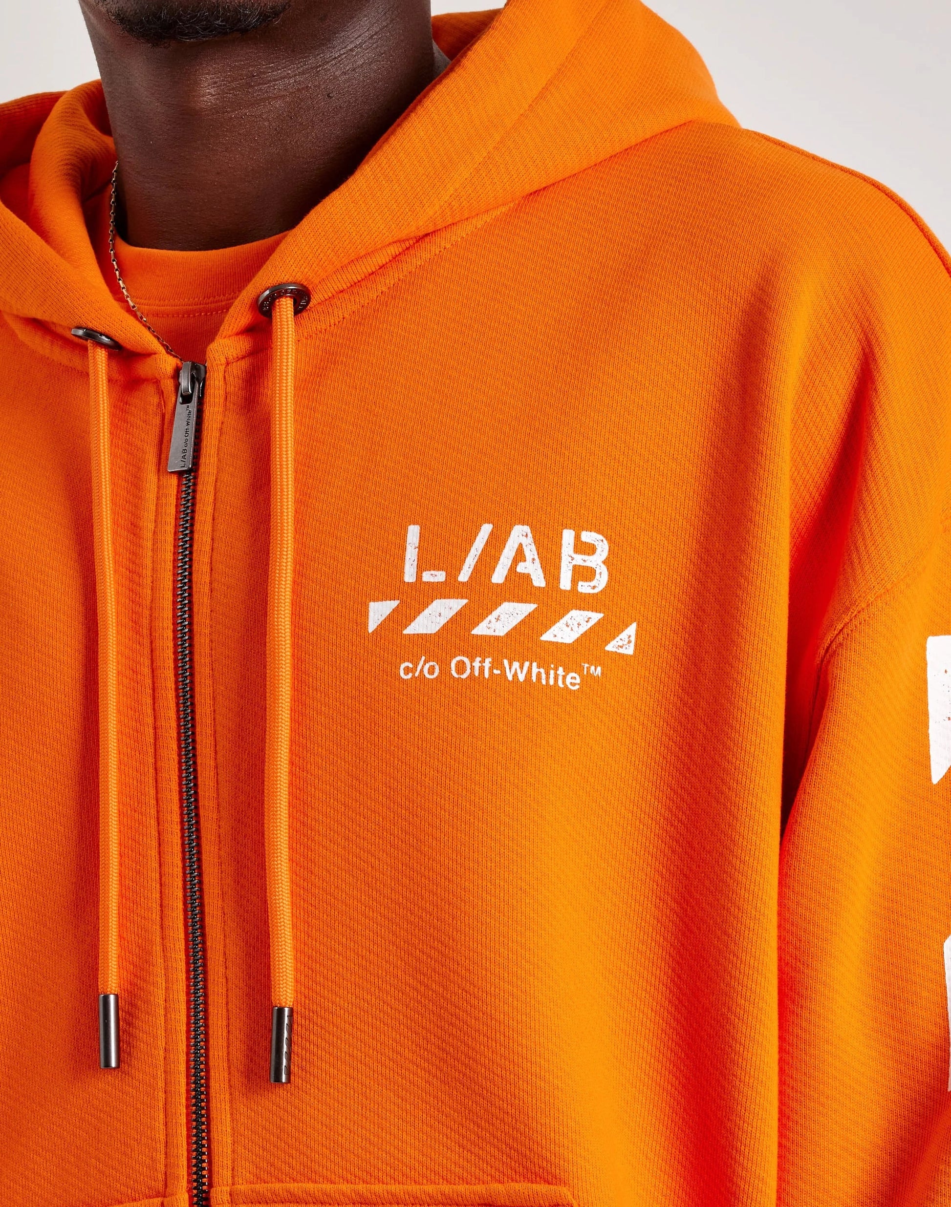 Off-White L/AB Diagonal Full-Zip Fleece Hoodie — view 2 of 4
