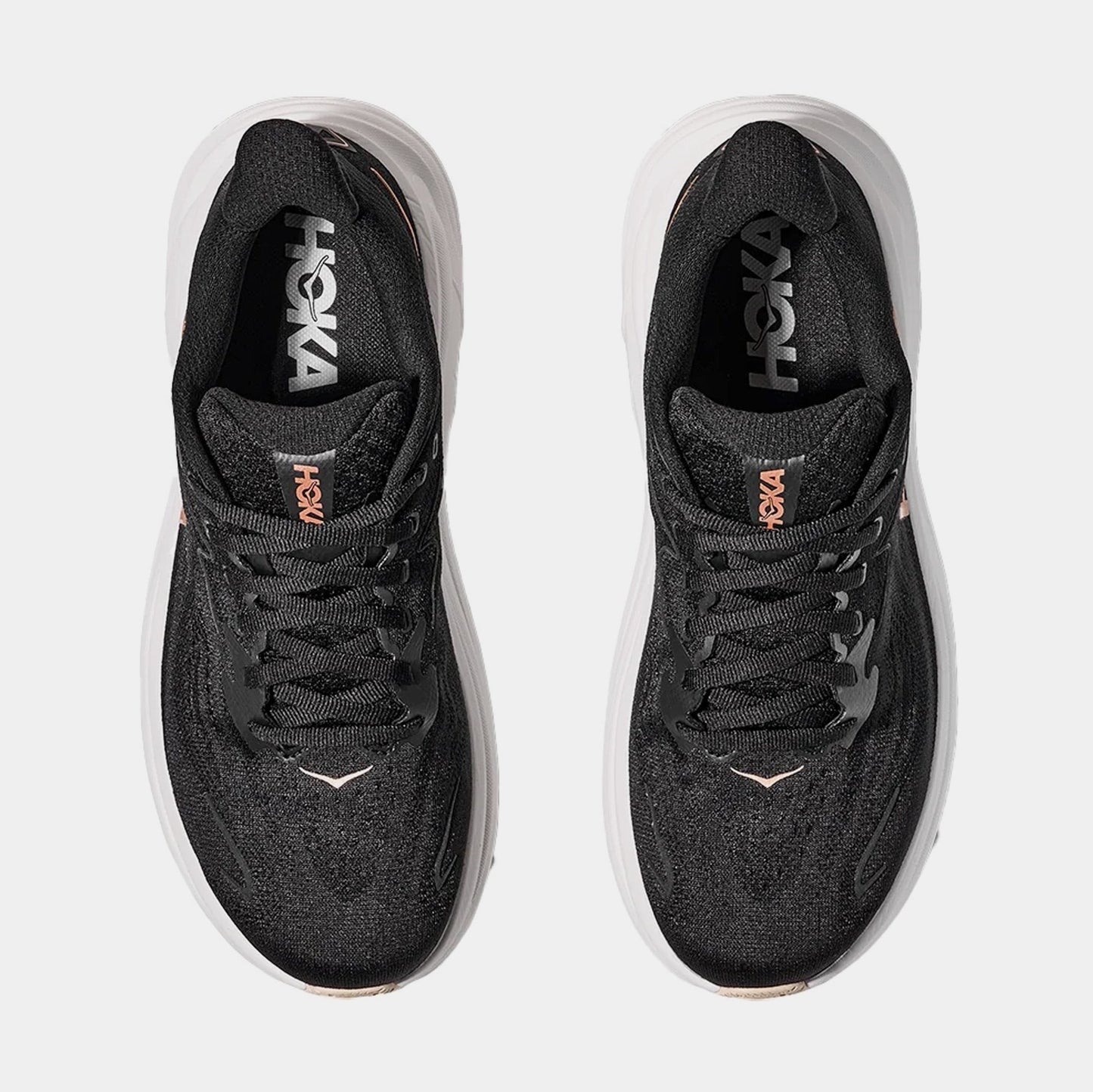 Clifton 10 Womens Running Shoes (Black/Rose Gold) — view 2 of 4