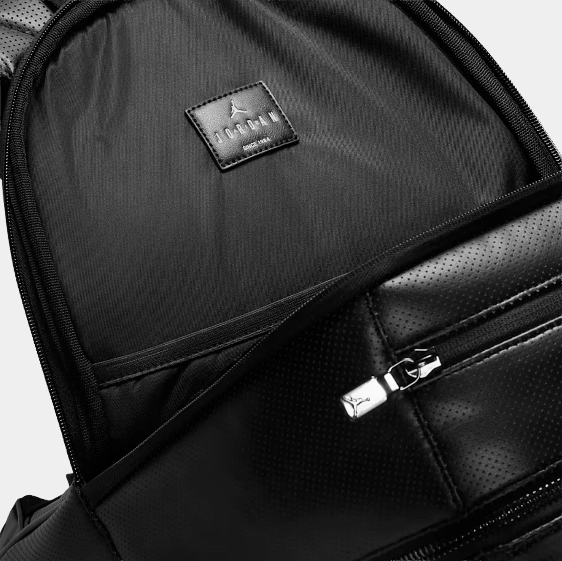 JDN Perforated Mens Backpack (Black) — view 3 of 4