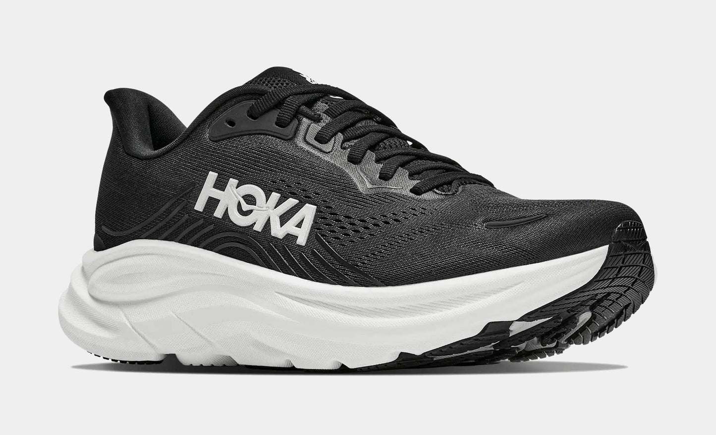 Clifton 11 Womens Running Shoes (Black/White/Grey) — view 3 of 4