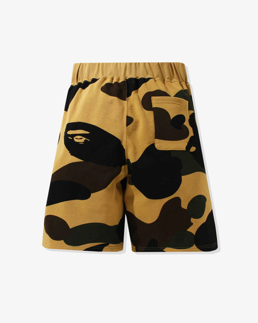 BAPE Giant 1st Camo Wide Fit Sweat Shorts - Yellow Camo — view 2 of 4