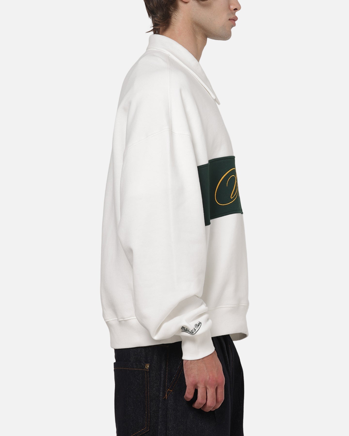Mitchell & Ness Wallabies Heritage Quarter Zip Crewneck Vintage White — view 4 of 5