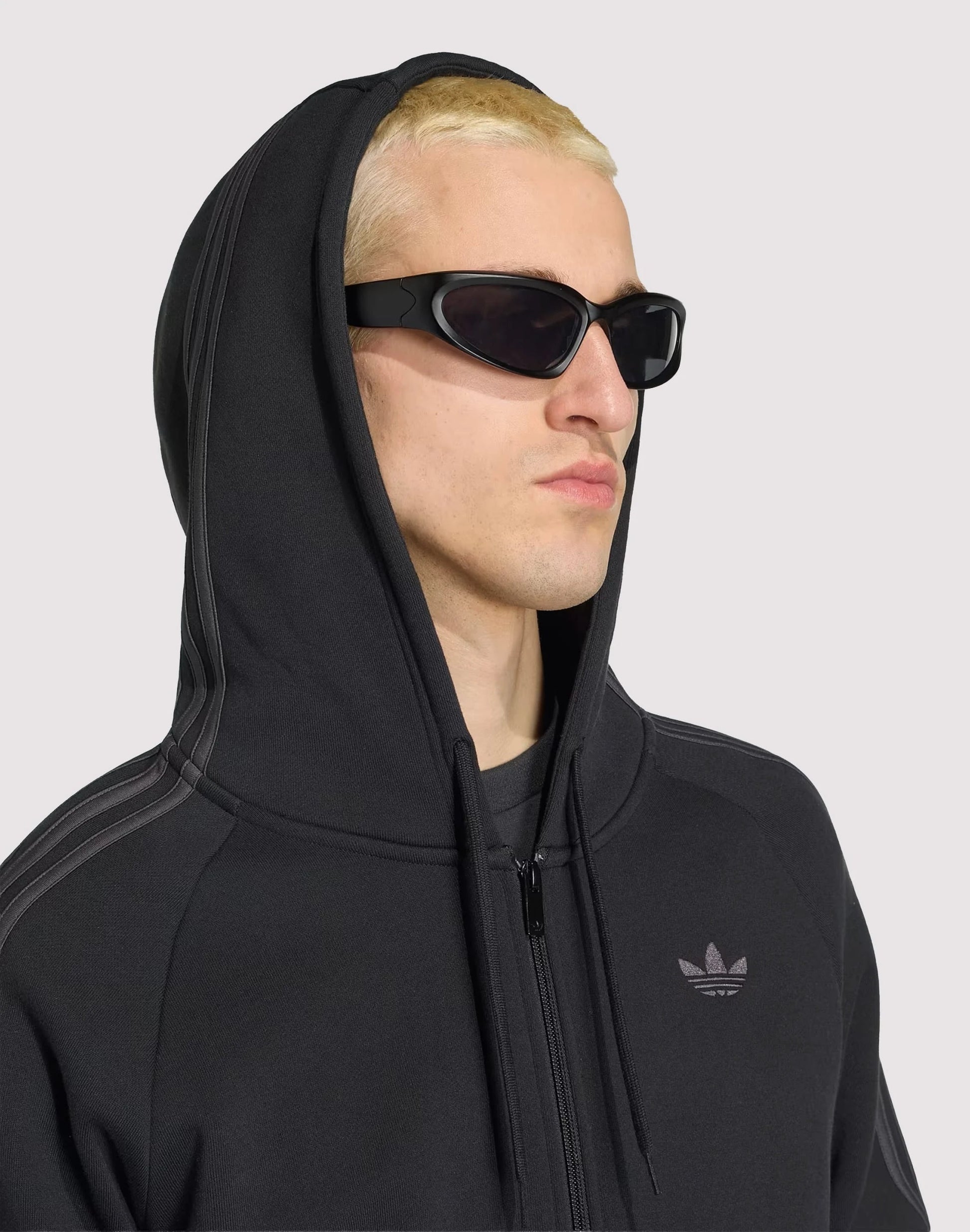 Adidas Adicolor Over The Hood Stripes Fleece Full-Zip Hoodie — view 4 of 4
