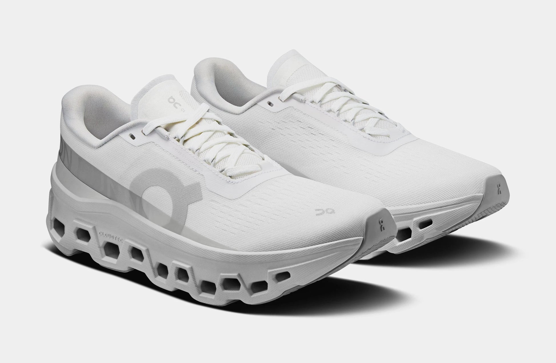 Cloudmonster Womens Running Shoes (White/White) — view 4 of 4