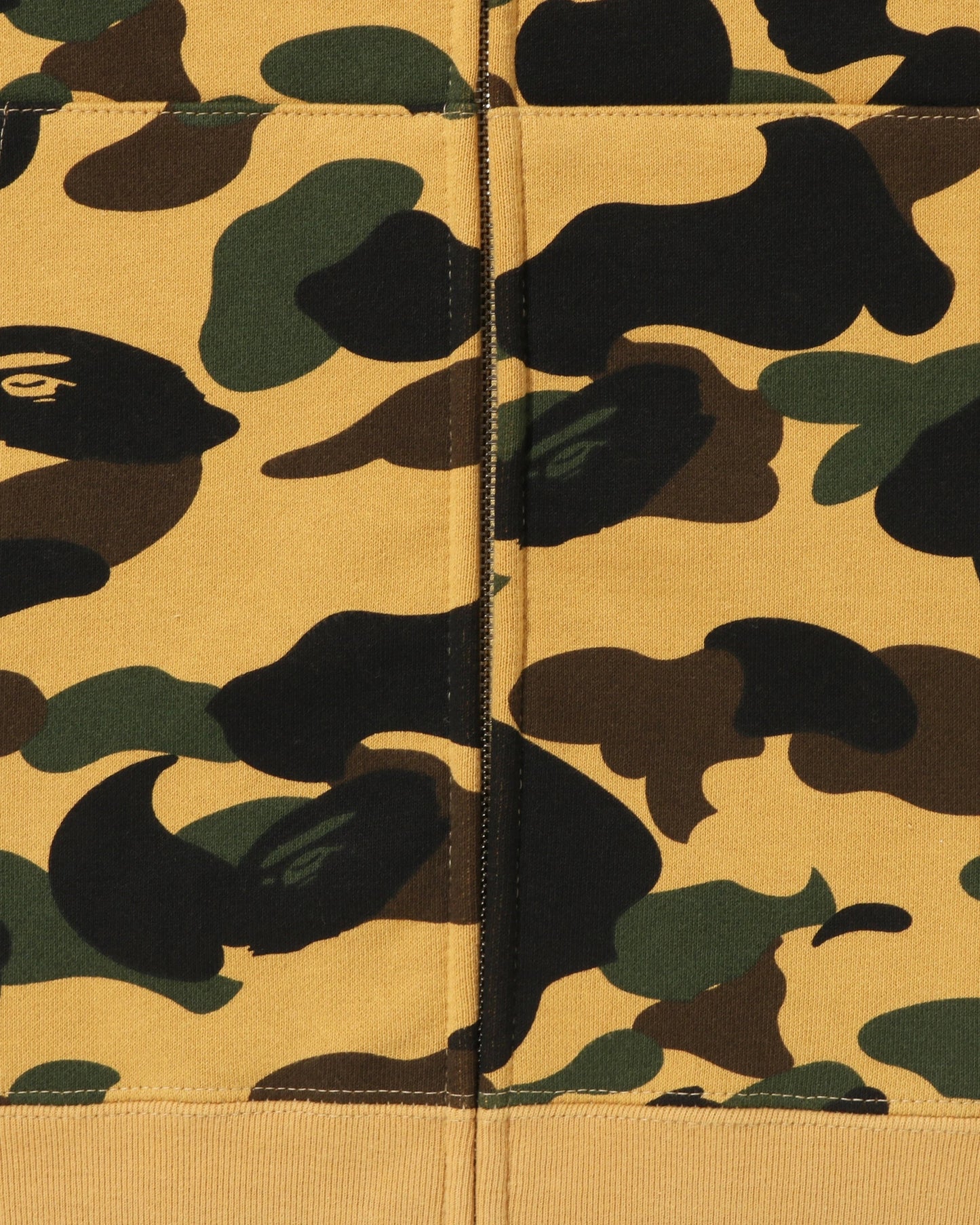 BAPE 1st Camo Ape Head Patched Full Zip Hoodie - Yellow Camo — view 3 of 4