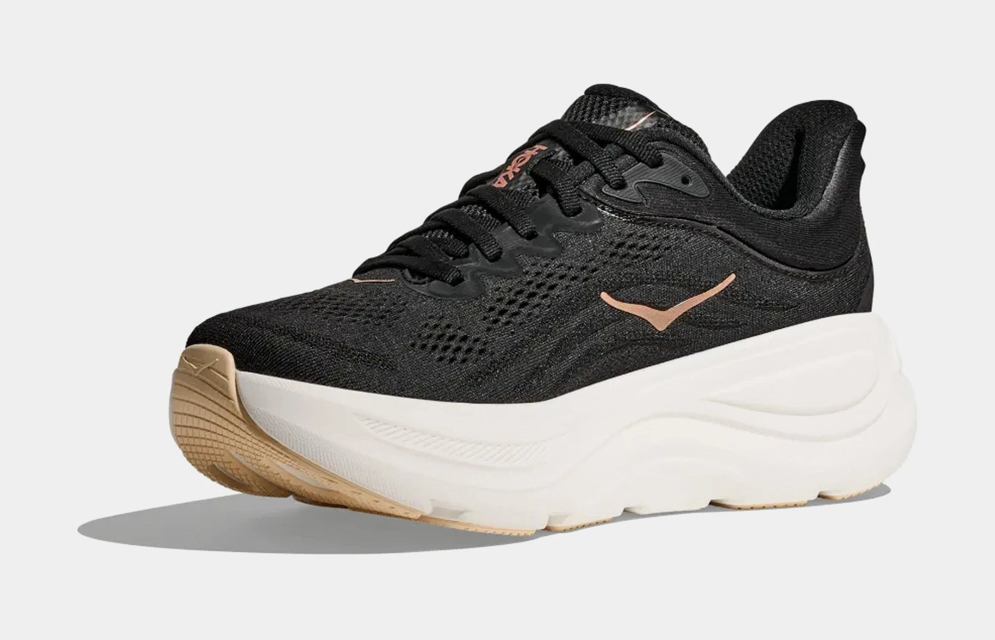 Bondi 9 Womens Running Shoes (Black/Gold) — view 3 of 4