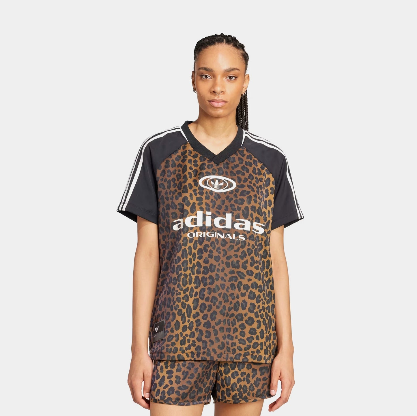 adidas Originals Leopard Football Womens Jersey (Multi Color/Bronze Strata)