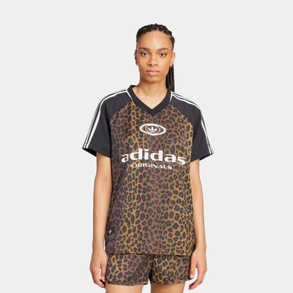 adidas Originals Leopard Football Womens Jersey (Multi Color/Bronze Strata)