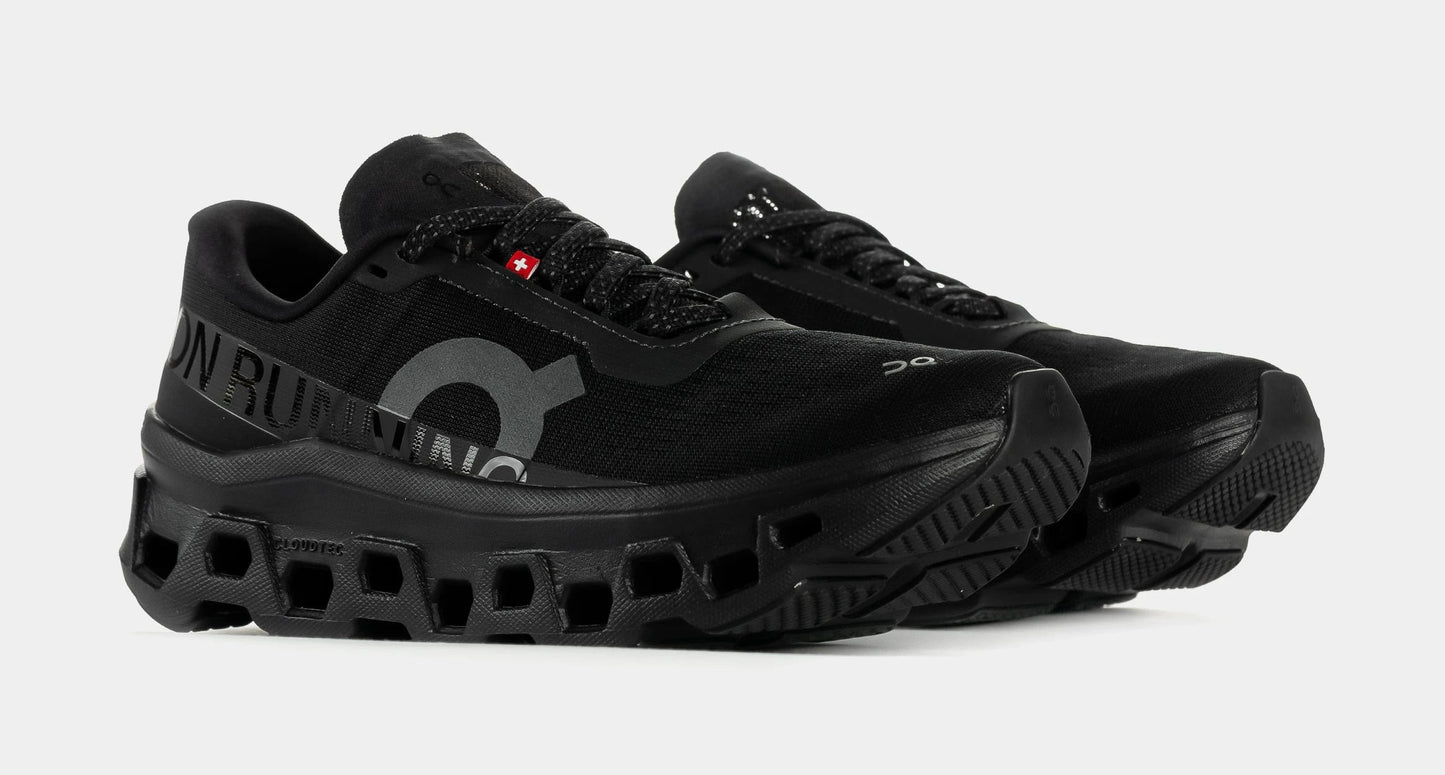 Cloudmonster Womens Running Shoes (Black/Black) — view 4 of 6