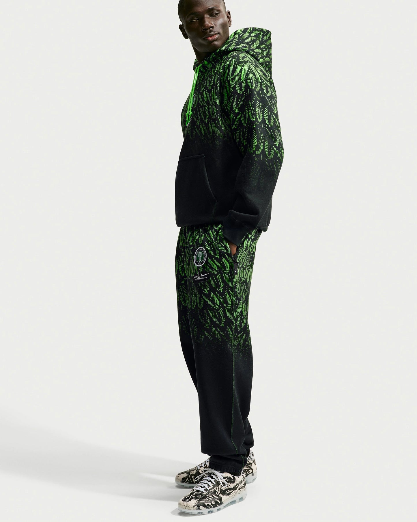 Nike x Slawn Ng Fleece Pant - Black/ Poison Green — view 4 of 5