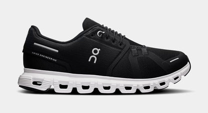 Cloud 6 Womens Running Shoes (Black/White) — view 2 of 4