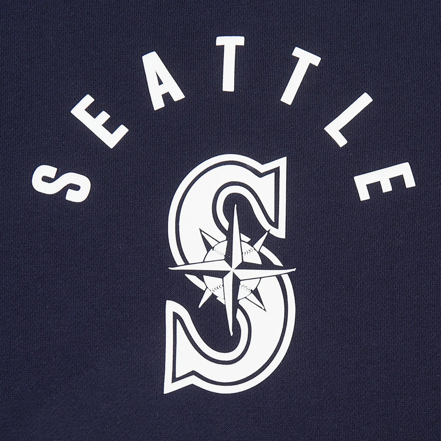 Seattle Mariners All Pro Fleece Zip Up Mens Hoodie (Navy/White) — view 3 of 4