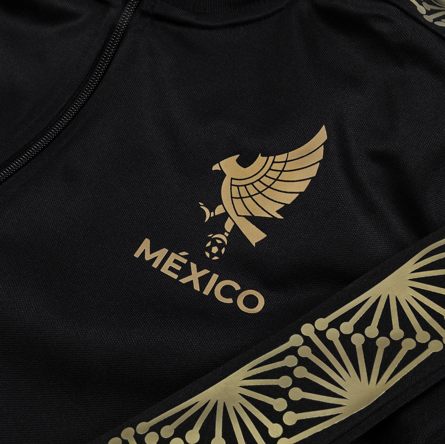 Mexico National Knit Track Mens Jacket (Black/Gold) — view 4 of 5