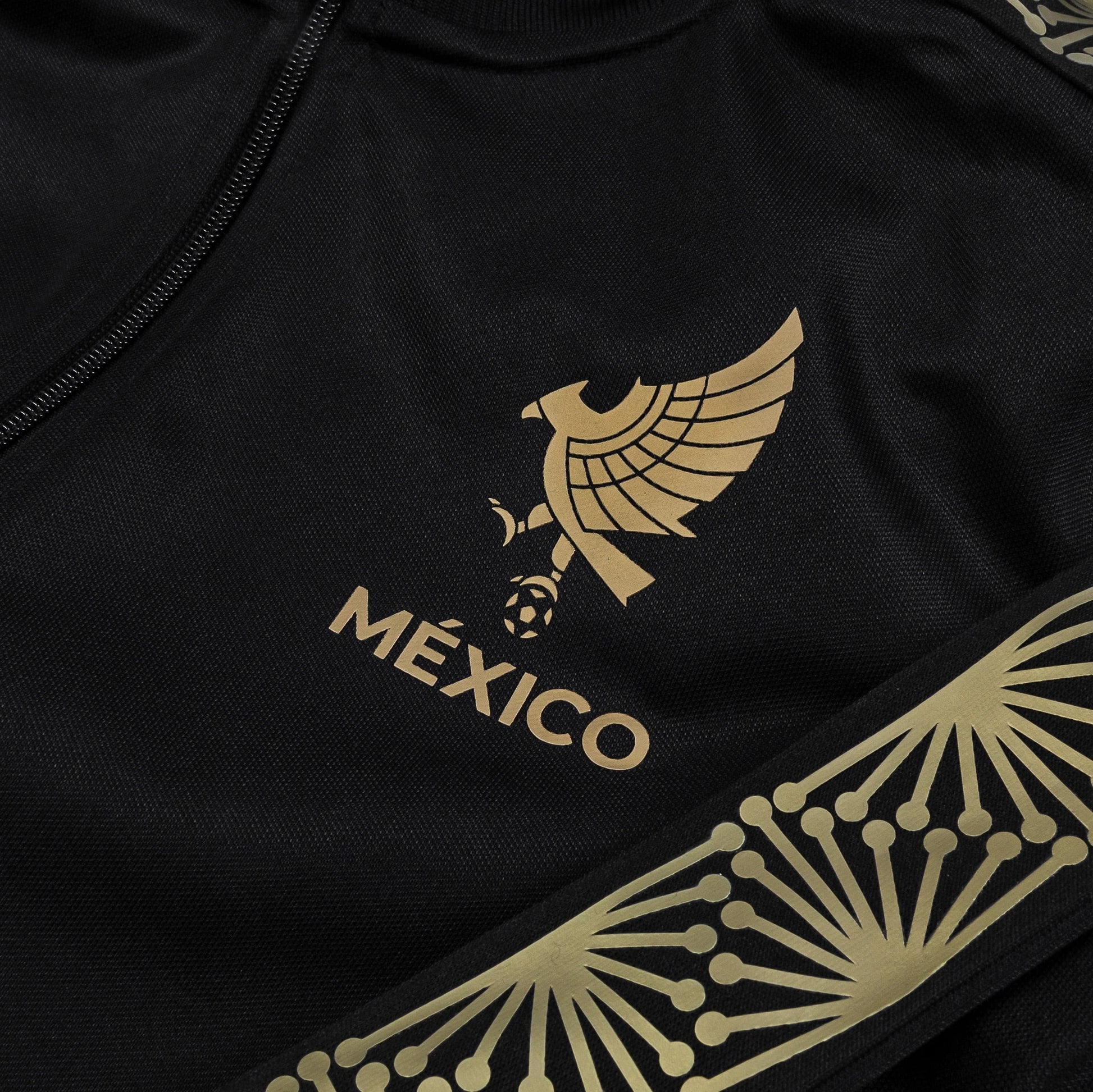 Mexico National Knit Track Mens Jacket (Black/Gold) — view 4 of 5