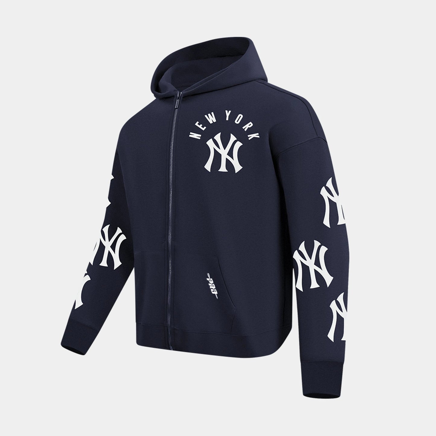 New York Yankees All Pro Fleece Zip Up Mens Hoodie (Navy/White) — view 1 of 4