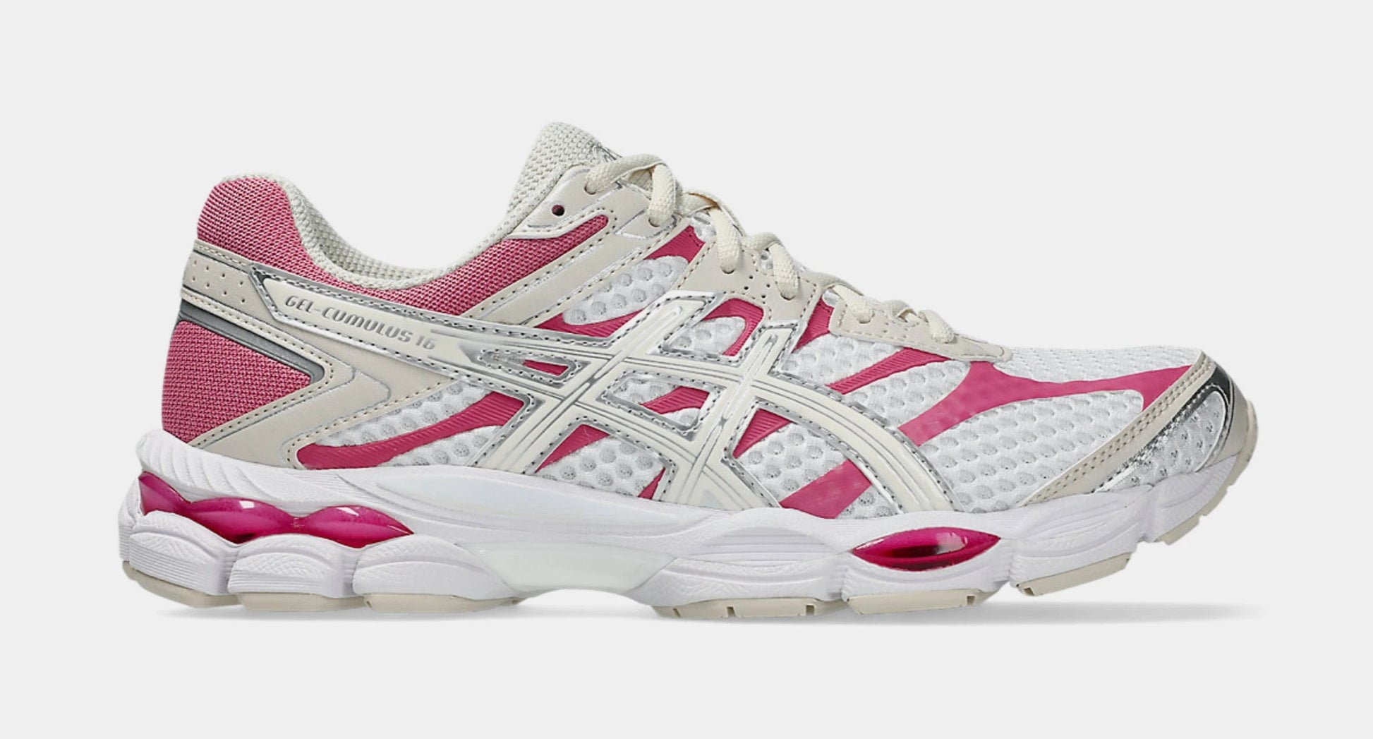 Gel Cumulus 16 Mens Running Shoes (Cream/Pink) — view 2 of 4