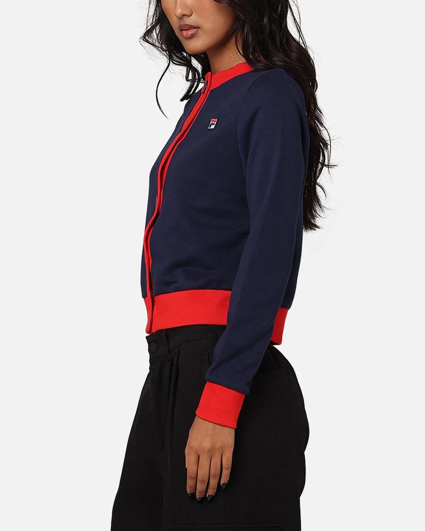 Fila Women's Dellia Cropped Fleece Cardigan Fila Navy/Fila — view 5 of 6