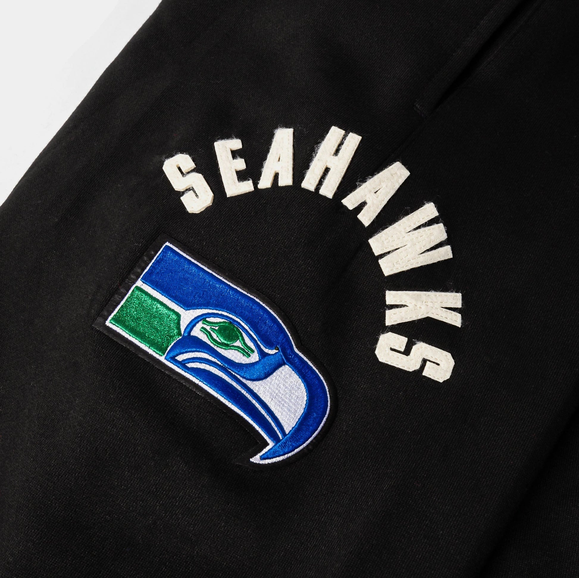 Seattle Seahawks Original Fleece Mens Sweatpants (Black/White) — view 3 of 5