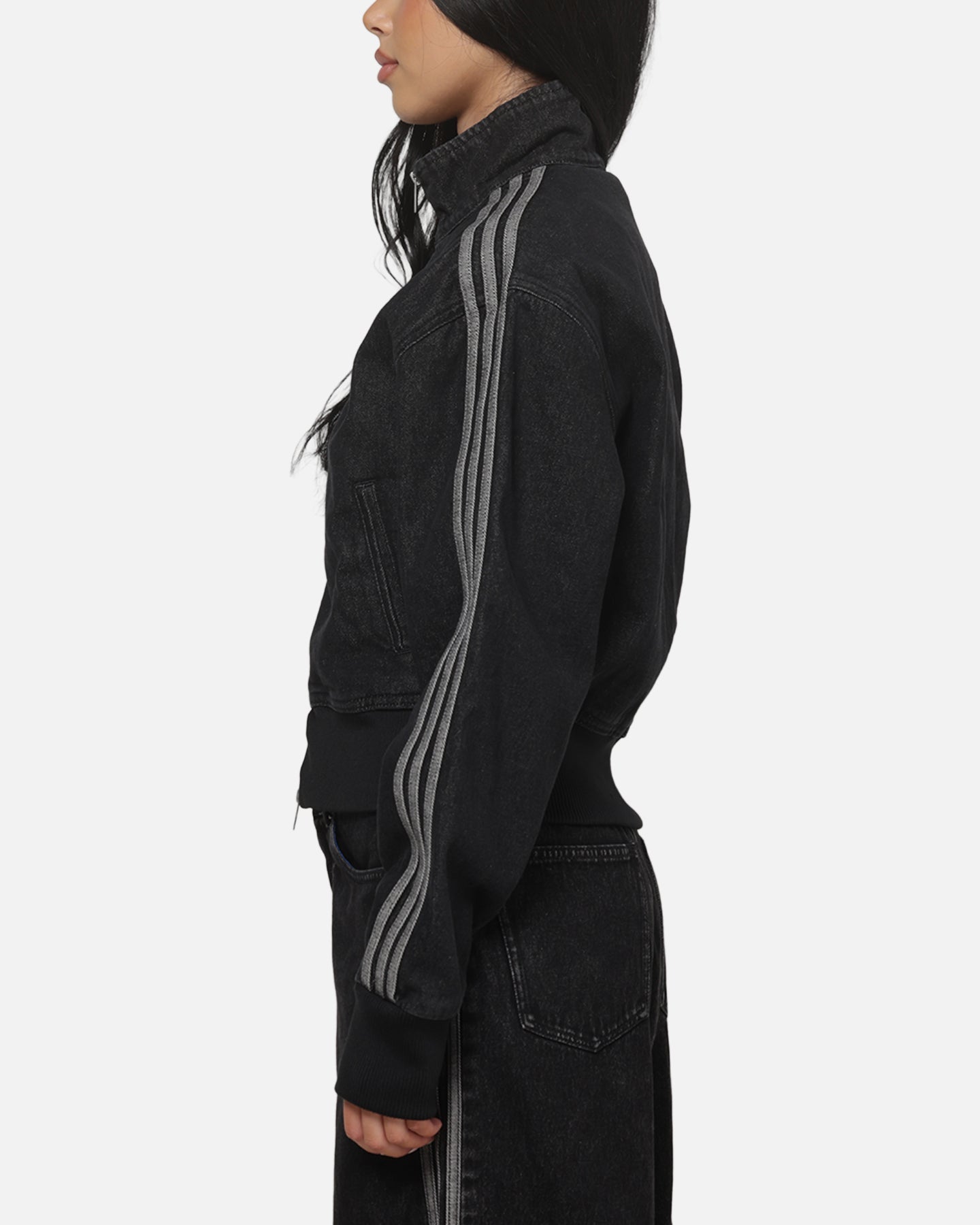 Adidas Women's Firebird Denim Track Jacket True Black — view 5 of 5