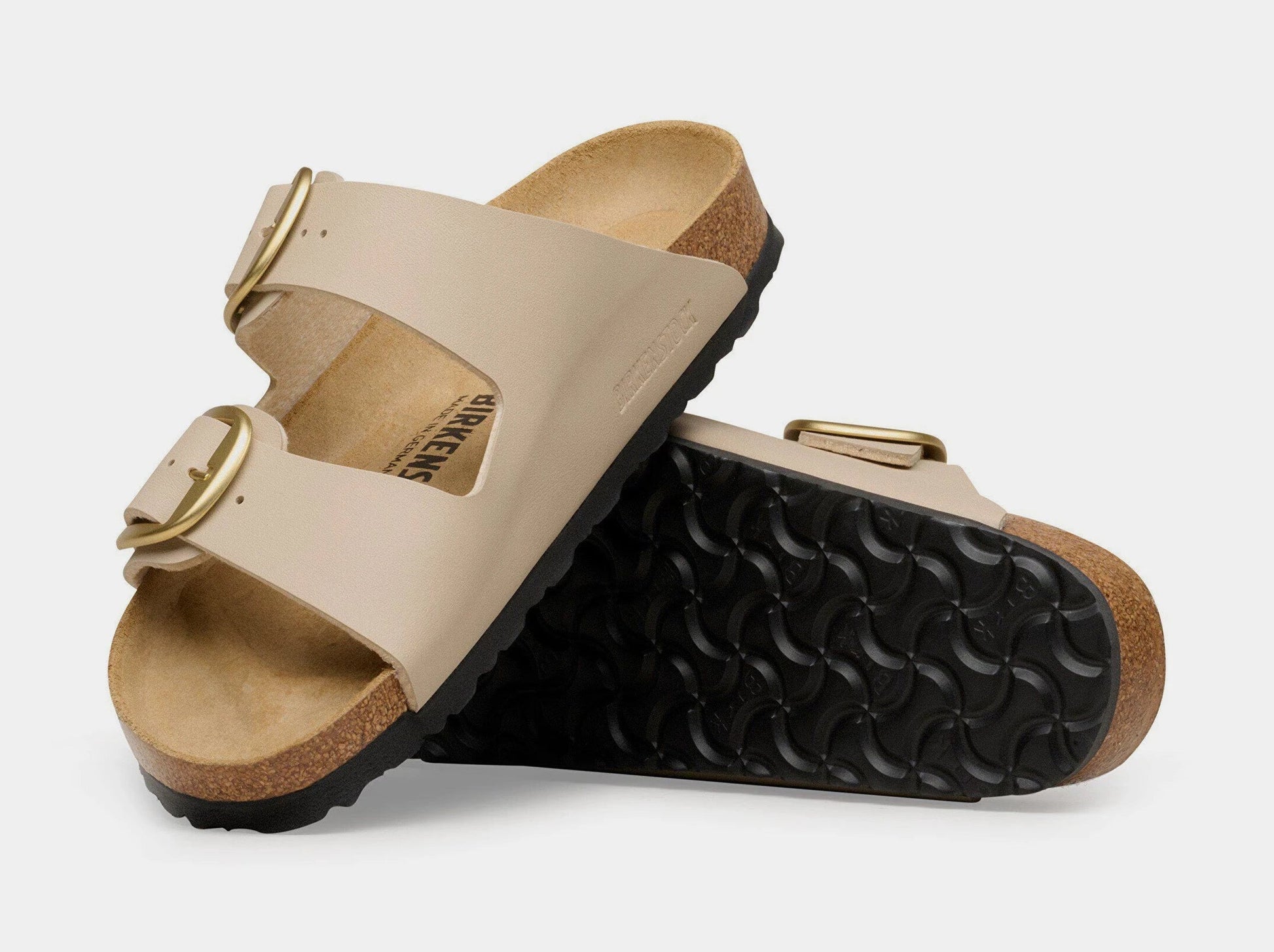 Arizona Big Buckle Womens Sandals (Beige/Gold) — view 3 of 4