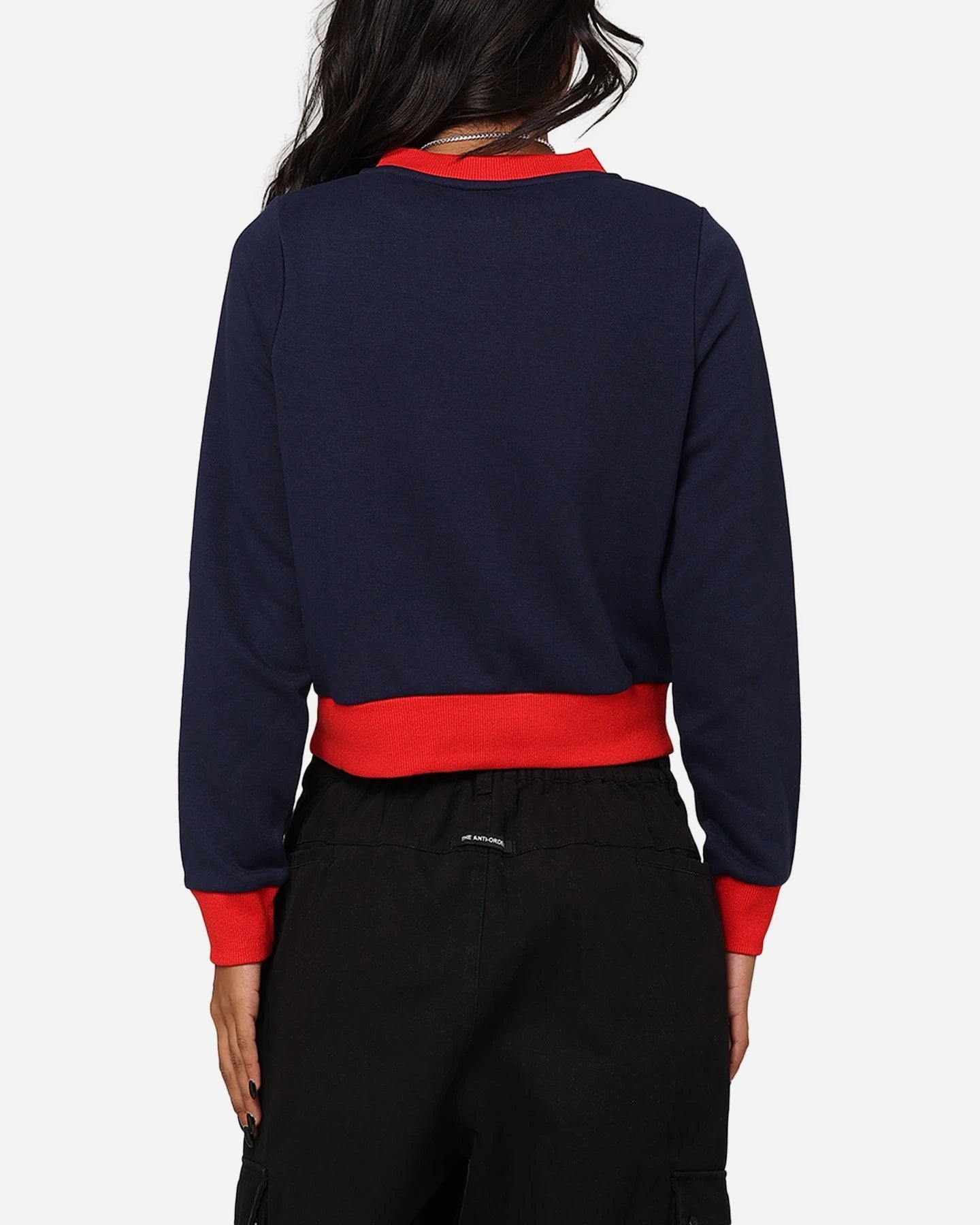Fila Women's Dellia Cropped Fleece Cardigan Fila Navy/Fila — view 3 of 6