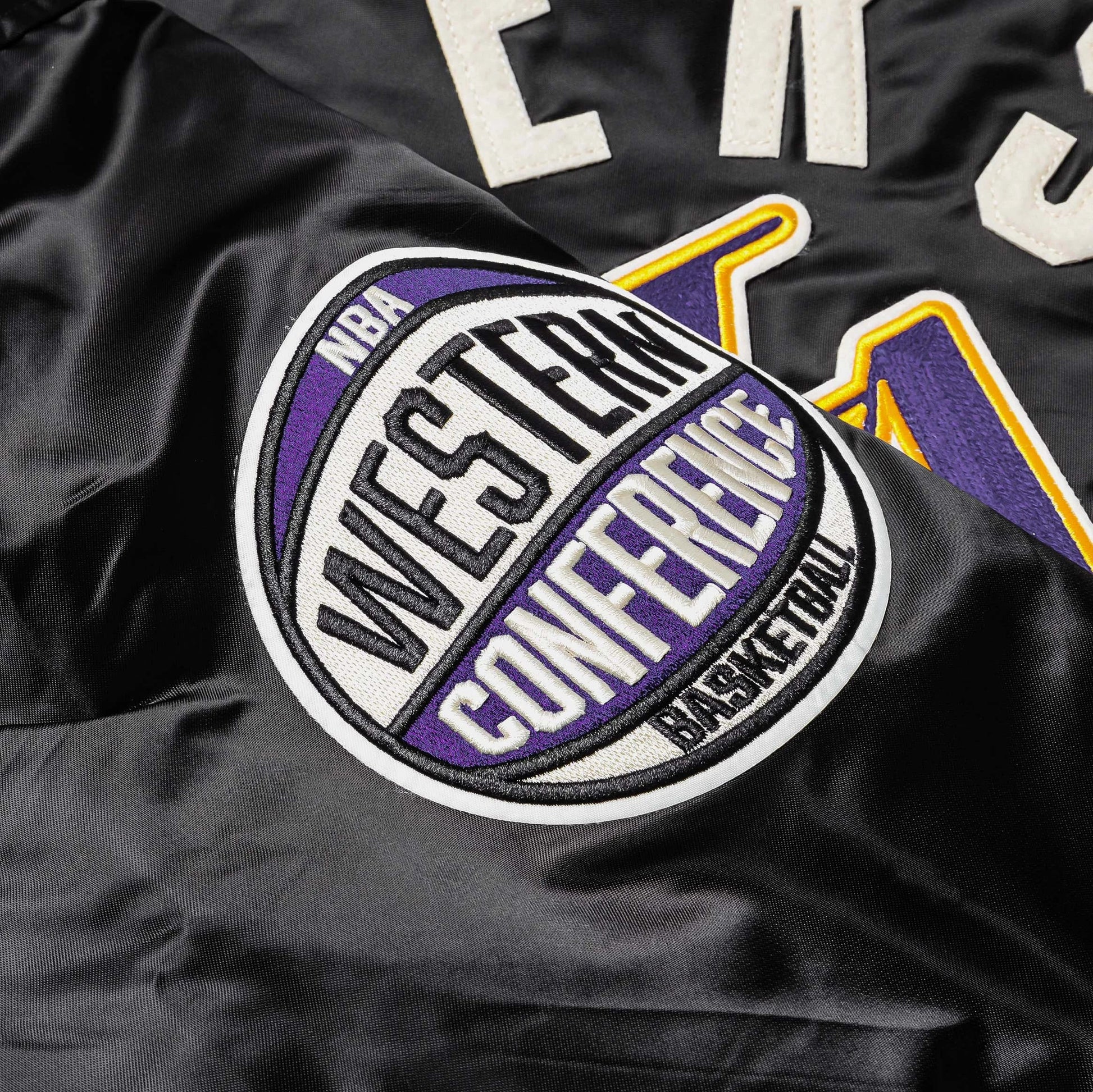 Los Angeles Lakers Original Satin Mens Jacket (Black/White) — view 3 of 4