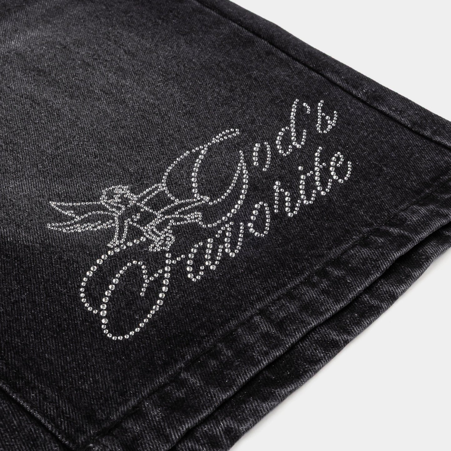 Original Sin God's Favorite Denim Womens Shorts (Black/Silver)