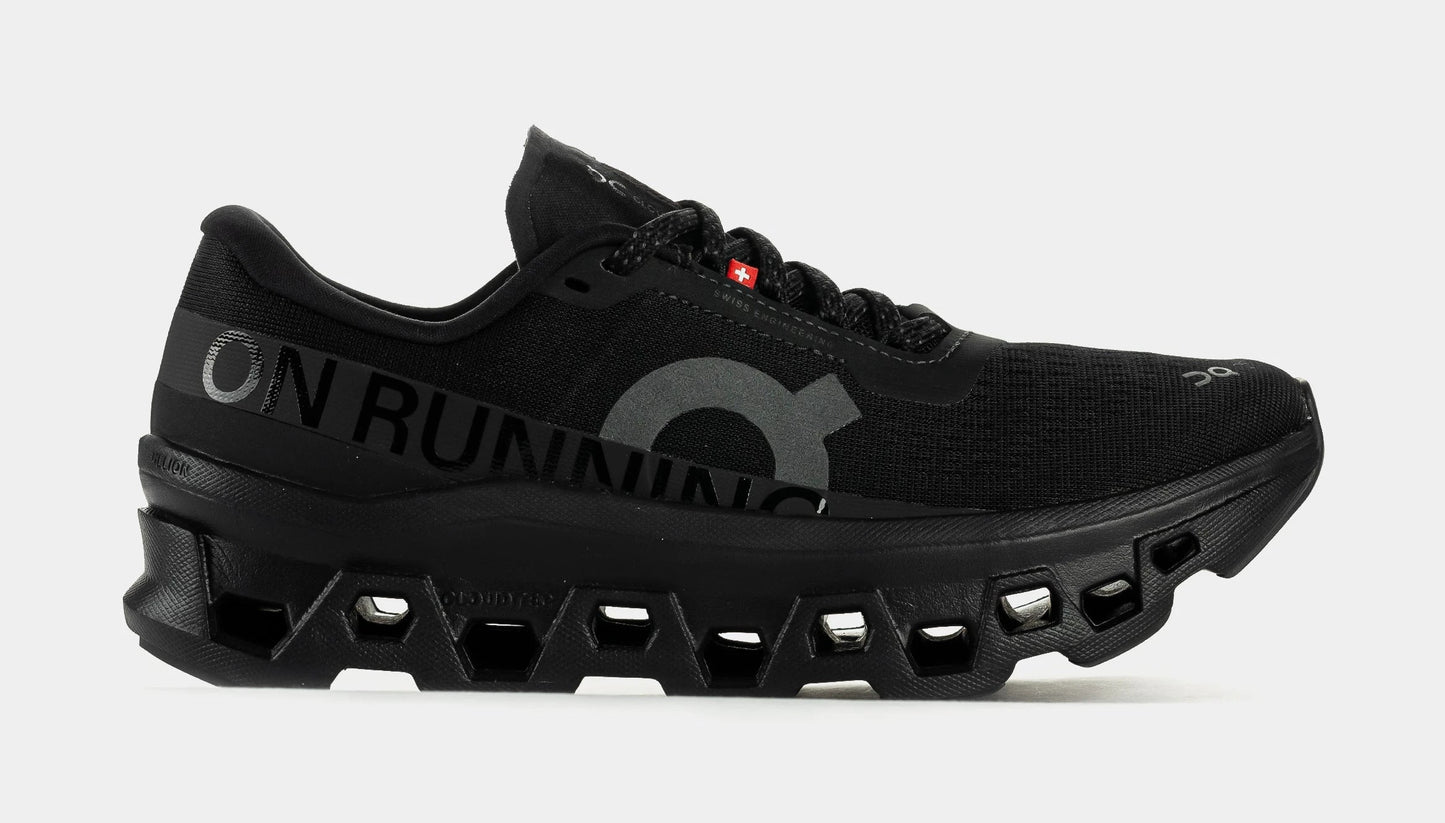 Cloudmonster Womens Running Shoes (Black/Black) — view 2 of 6