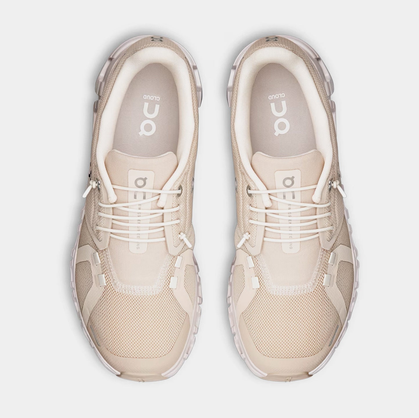 Cloud 6 Womens Running Shoes (Pearl/White/White) — view 2 of 3
