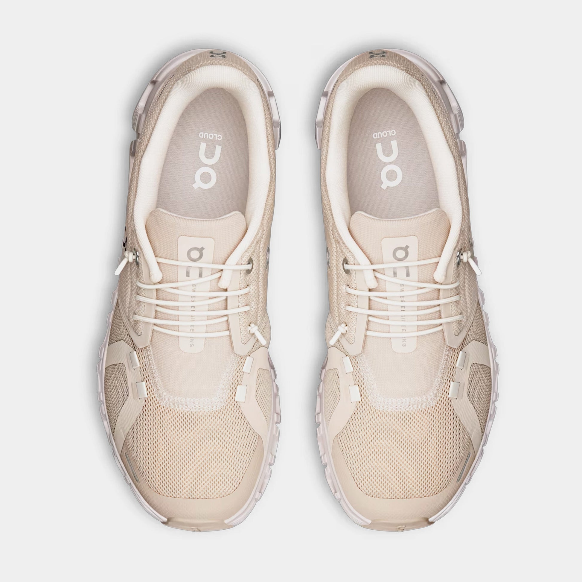 Cloud 6 Womens Running Shoes (Pearl/White/White) — view 2 of 3