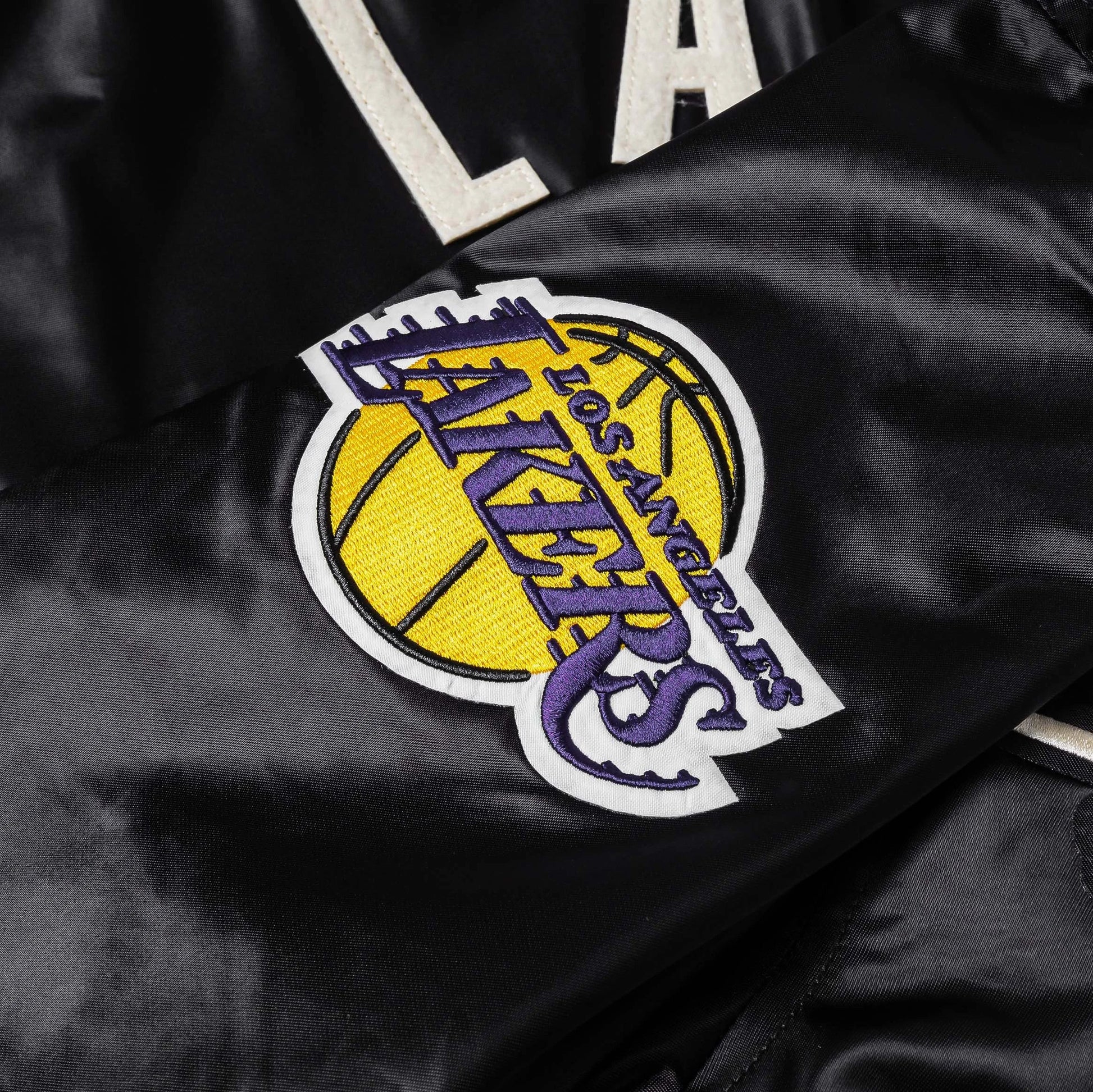 Los Angeles Lakers Original Satin Mens Jacket (Black/White) — view 4 of 4