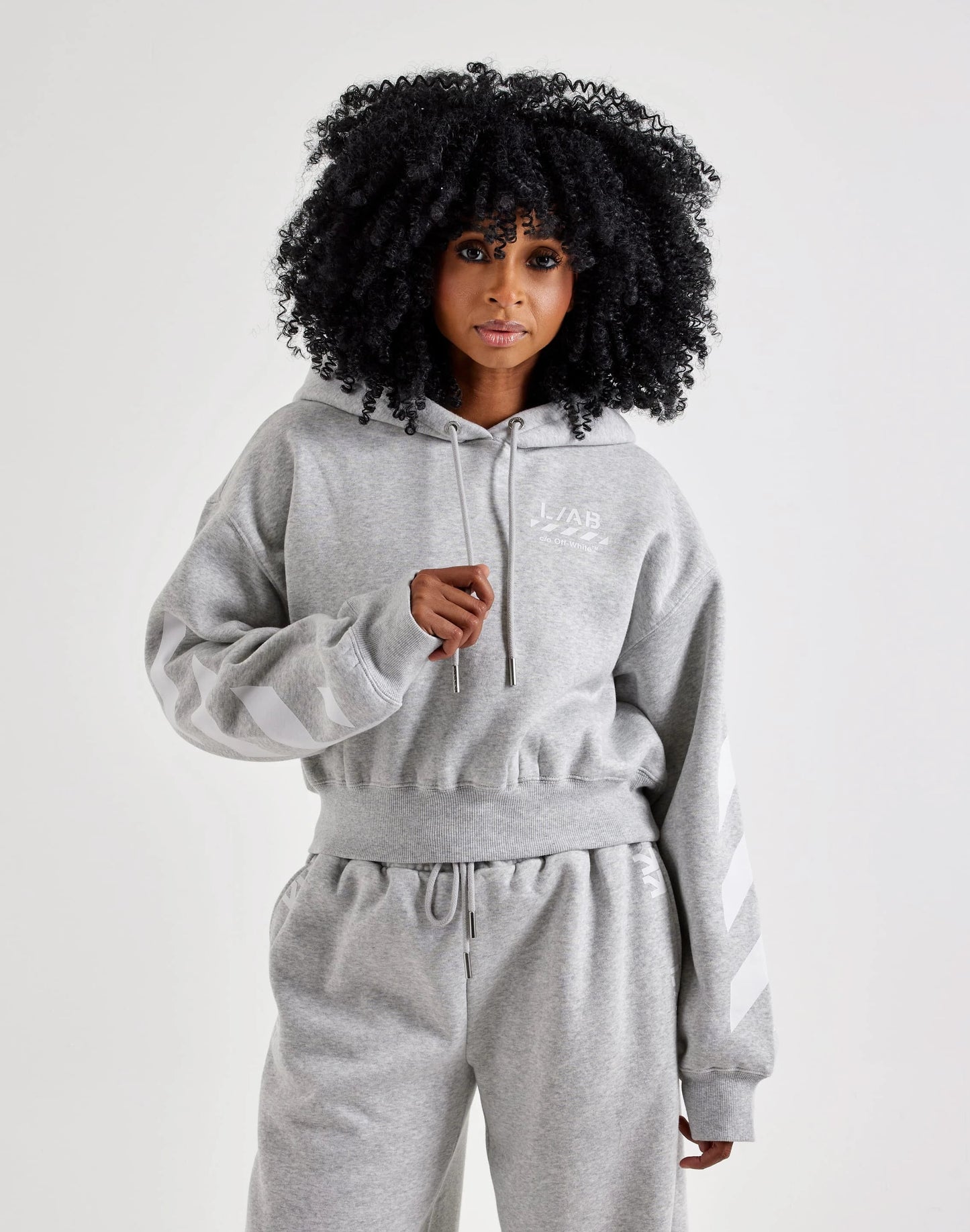 Off-White L/AB Cropped Fleece Hoodie — view 3 of 6