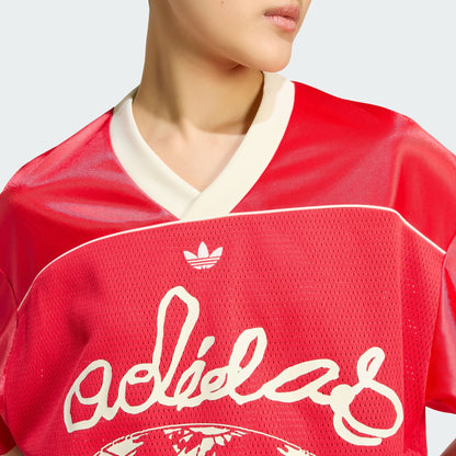 adidas Originals Cropped Soccer Womens Jersey (Pure Ruby)