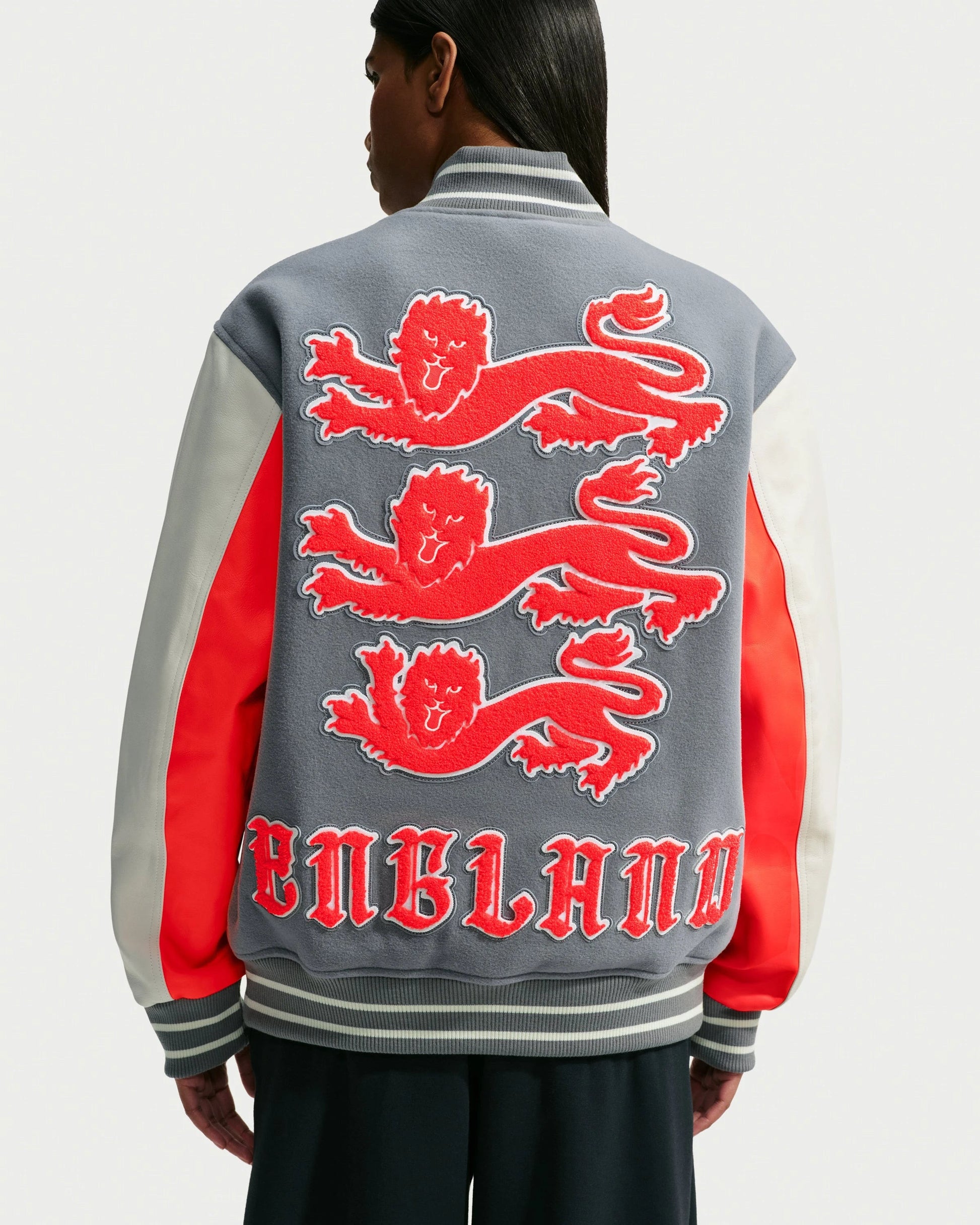 Nike x Palace Eng Varsity Jacket - Pewter Grey — view 4 of 6