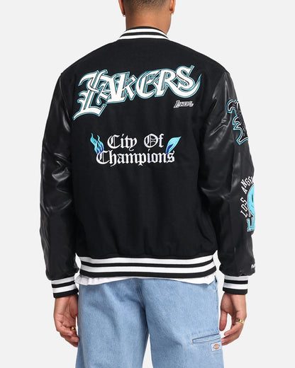 Mitchell & Ness Los Angeles Lakers City Of Champions Varsity Jacket Black — view 2 of 6