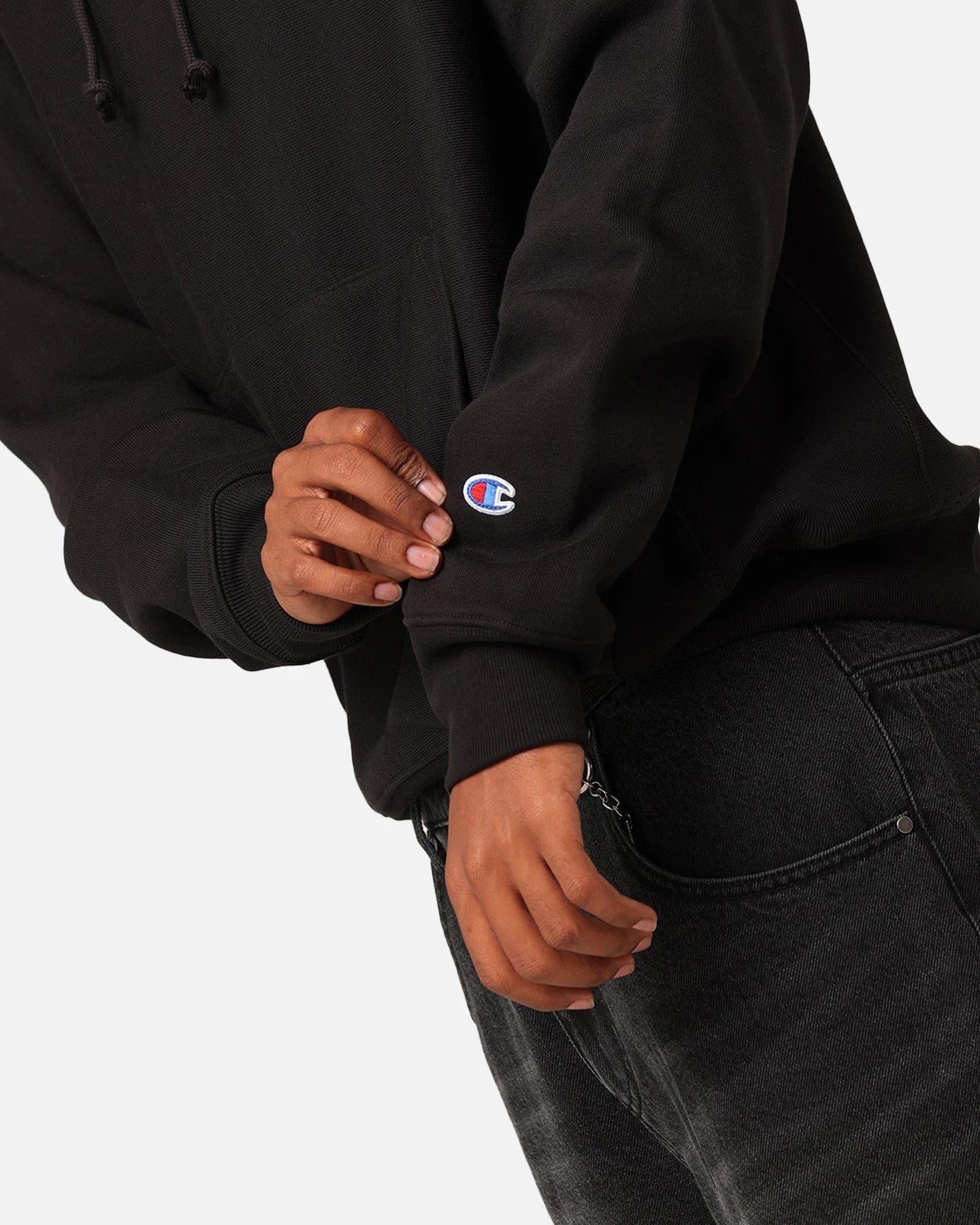 Champion Reverse Weave Small C Hoodie Black — view 6 of 6