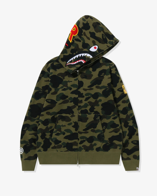 BAPE 1st Camo Shark Full Zip Hoodie - Green Camo — view 1 of 4