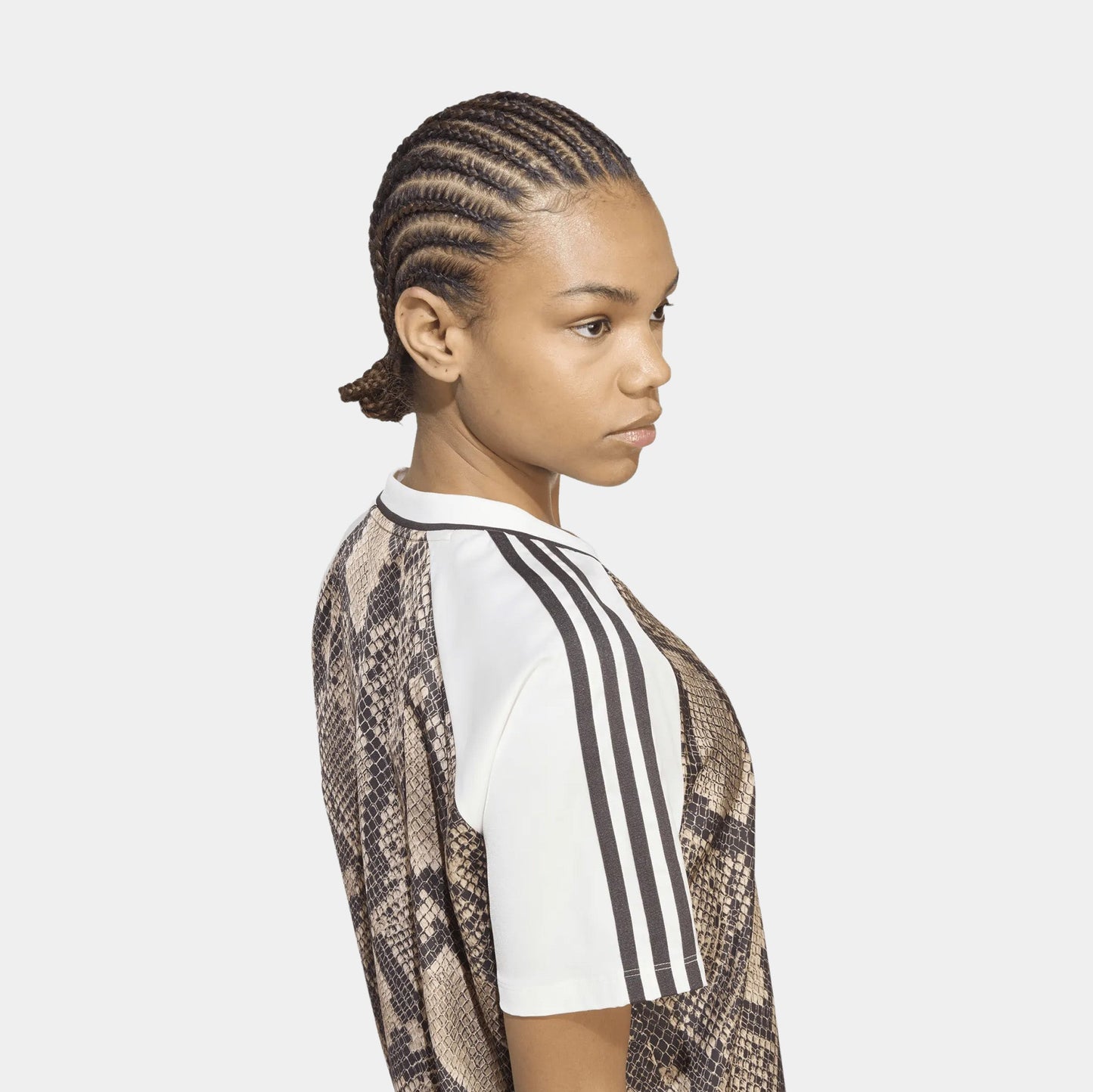 adidas Snake Print Satin Womens Jersey (Linen/Magic Beige)