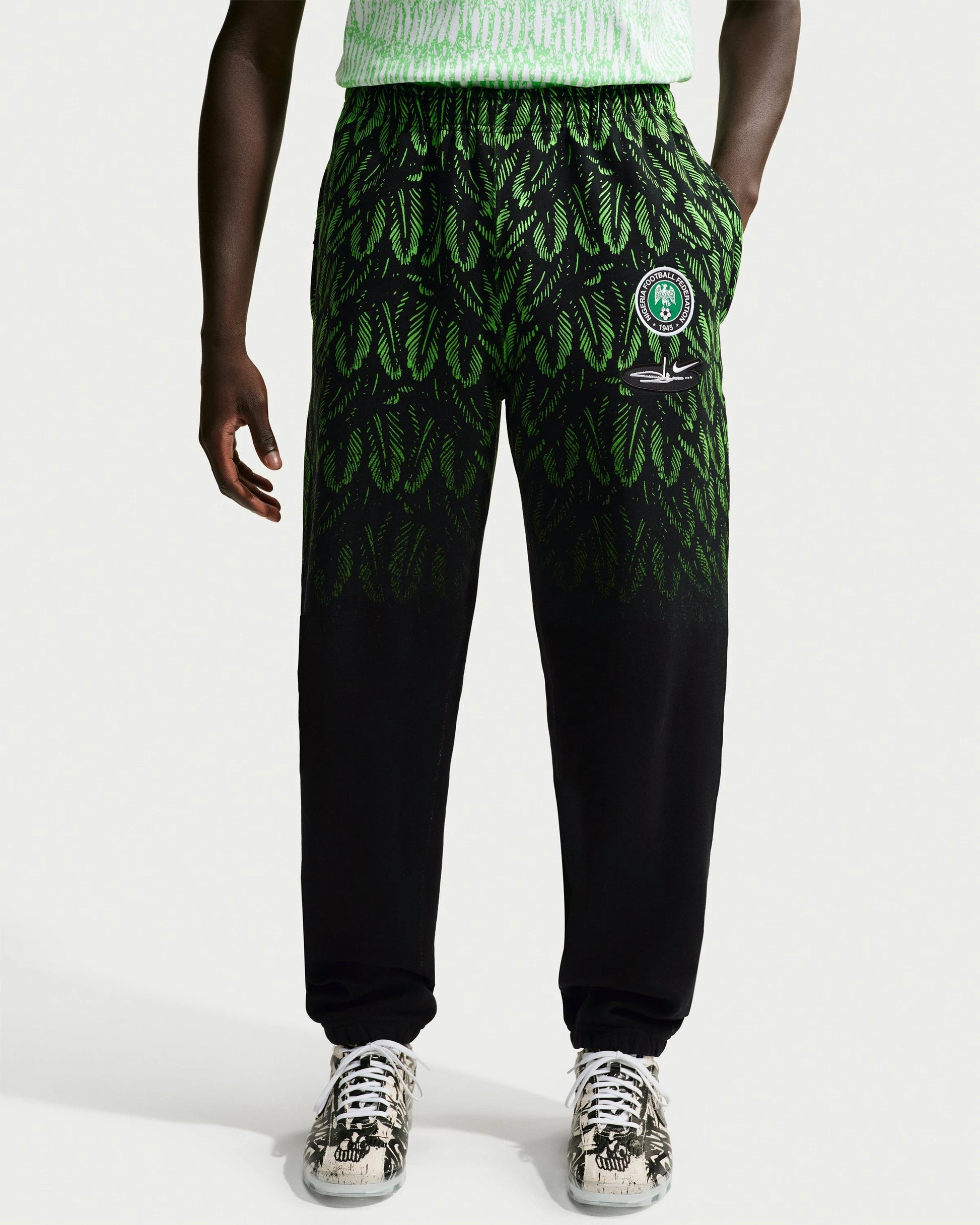Nike x Slawn Ng Fleece Pant - Black/ Poison Green — view 1 of 5